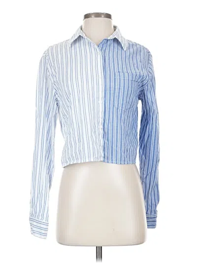 Pre-owned Japna Long Sleeve Button Down Shirt In Blue