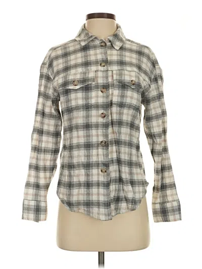Pre-owned Japna Long Sleeve Button Down Shirt In Gray