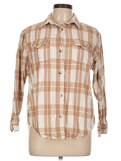 Pre-owned Japna Long Sleeve Button Down Shirt In Tan