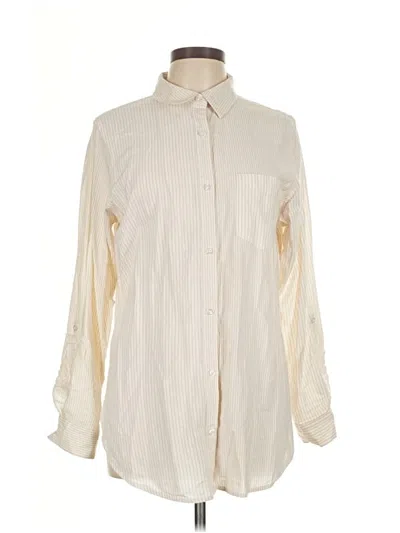 Pre-owned Japna Long Sleeve Button Down Shirt In White