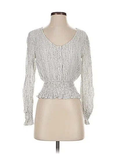 Pre-owned Japna Long Sleeve Top Silver Sweetheart Neckline Tops