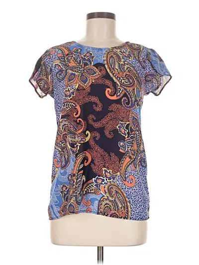 Pre-owned Japna Short Sleeve Blouse In Blue