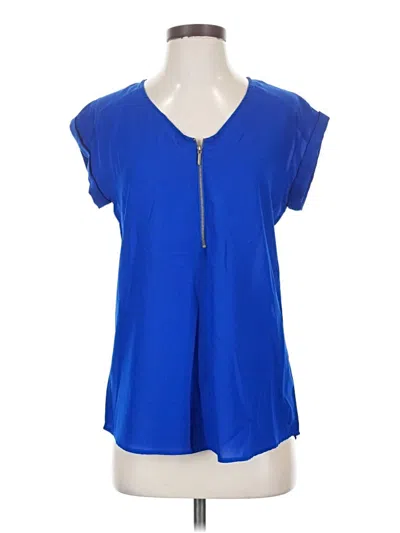 Pre-owned Japna Short Sleeve Blouse In Blue