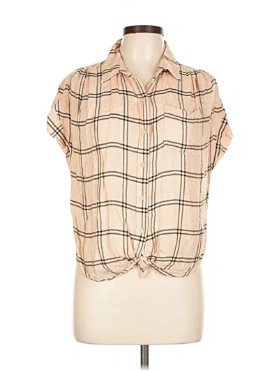 Pre-owned Japna Short Sleeve Blouse In Brown