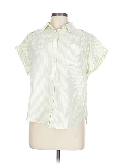 Pre-owned Japna Short Sleeve Blouse In Green
