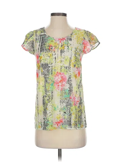 Pre-owned Japna Short Sleeve Blouse In Green
