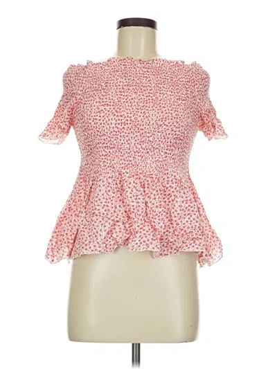 Pre-owned Japna Short Sleeve Blouse In Red