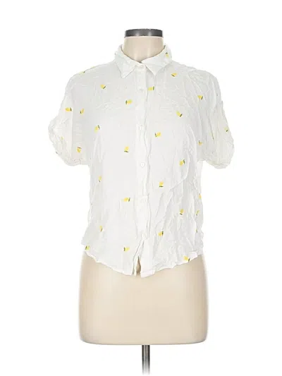 Pre-owned Japna Short Sleeve Blouse In White
