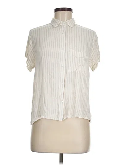 Pre-owned Japna Short Sleeve Blouse In White