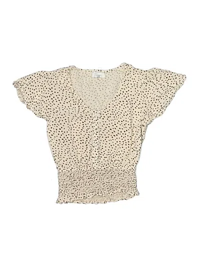 Pre-owned Japna Kids' Short Sleeve Blouse In White