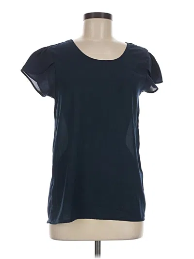 Pre-owned Japna Short Sleeve Top Blue Scoop Neck Tops