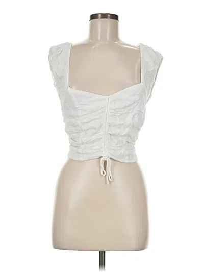 Pre-owned Japna Sleeveless Blouse In White