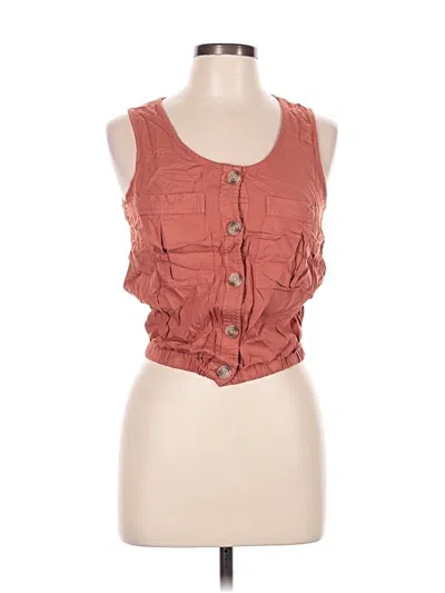 Pre-owned Japna Sleeveless Button Down Shirt In Orange