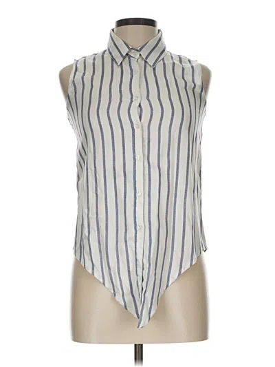Pre-owned Japna Sleeveless Button Down Shirt In Silver