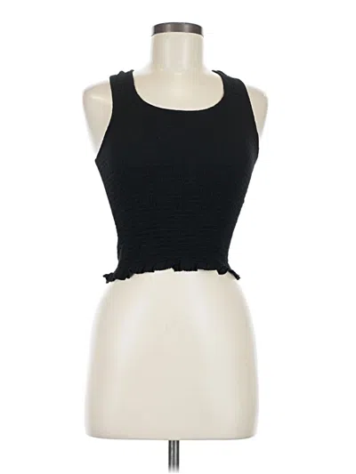 Pre-owned Japna Sleeveless Top Black Halter Neckline Tops