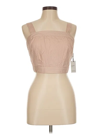 Pre-owned Japna Sleeveless Top Tan Strapless Neckline Tops In Brown