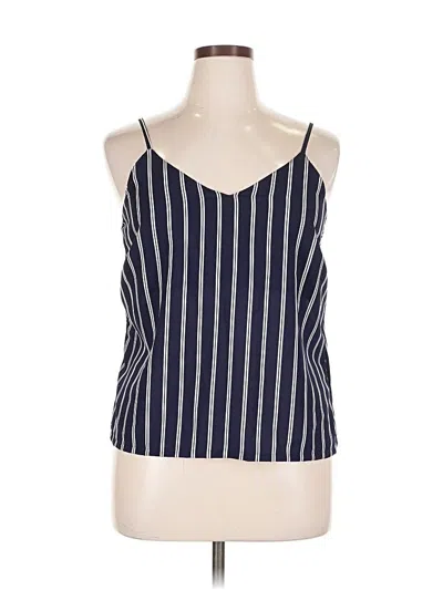Pre-owned Japna Tank Top Blue Halter Neckline Tops