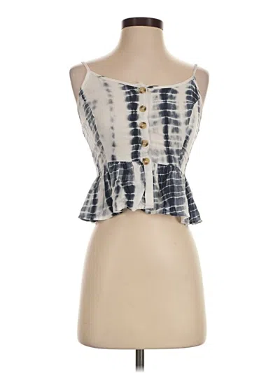 Pre-owned Japna Tank Top Blue Strapless Neckline Tops