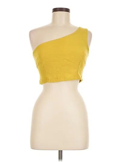 Pre-owned Japna Tube Top Yellow One Shoulder Neckline Tops