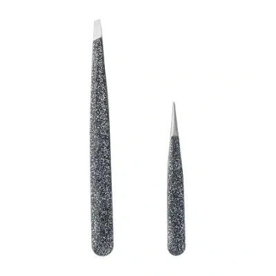 Japonesque Slant & Point Tweezers Evening Shimmer In Gray