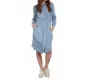 Japparel Kimberly Denim Dress In Blue In Blue