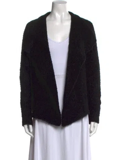 Pre-owned Jarbo Alpaca Open Front Sweater In Black