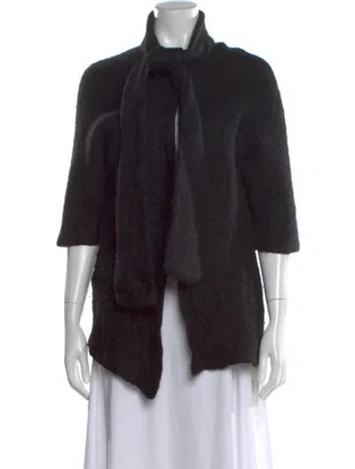 Pre-owned Jarbo Alpaca Tie Neck Sweater In Black
