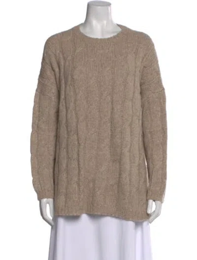 Pre-owned Jarbo Baby Alpaca Crew Neck Sweater In Neutral