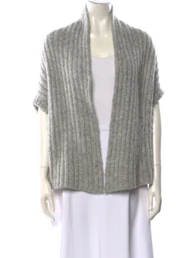 Pre-owned Jarbo Baby Alpaca V-neck Sweater In Gray