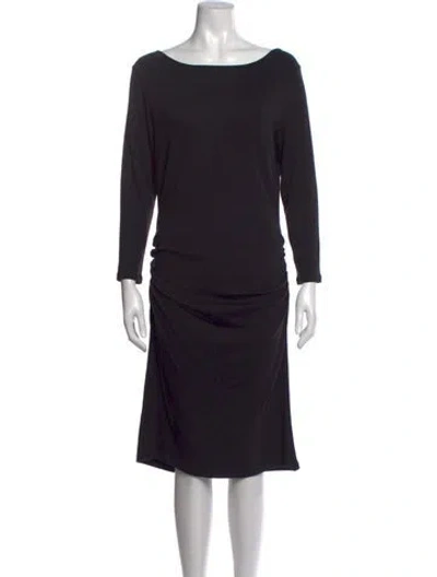 Pre-owned Jarbo Bateau Neckline Knee-length Dress In Black