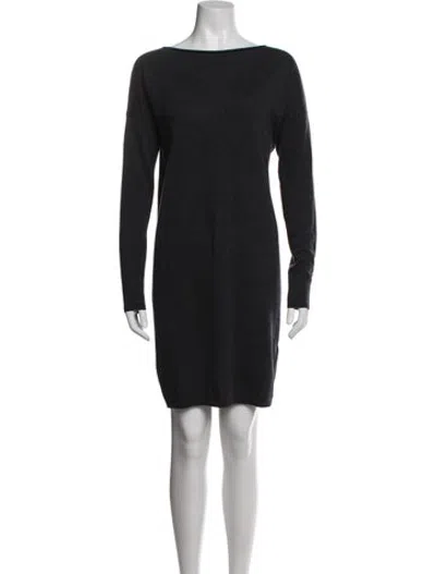 Pre-owned Jarbo Bateau Neckline Knee-length Dress In Black