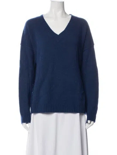 Pre-owned Jarbo Cashmere V-neck Sweater In Blue