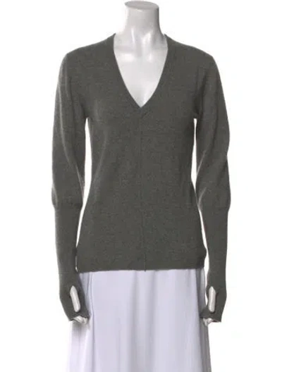 Pre-owned Jarbo Cashmere V-neck Sweater In Gray