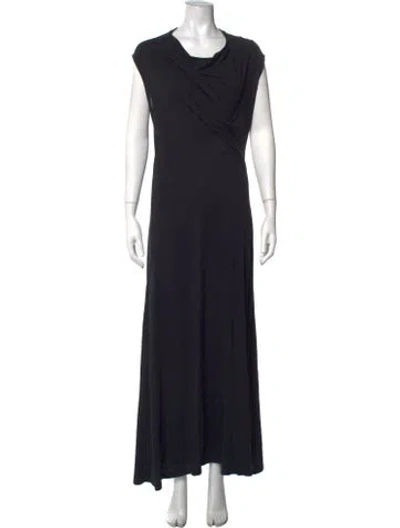 Pre-owned Jarbo Cowl Neck Long Dress In Black