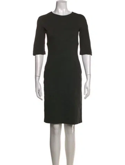 Pre-owned Jarbo Crew Neck Knee-length Dress In Black