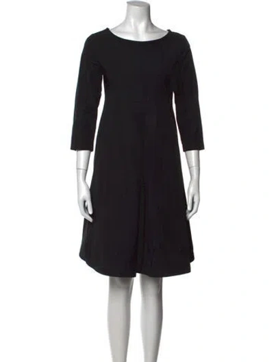 Pre-owned Jarbo Crew Neck Knee-length Dress In Black