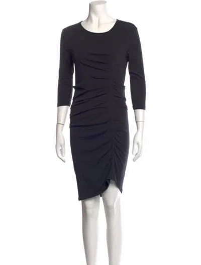 Pre-owned Jarbo Crew Neck Knee-length Dress In Black