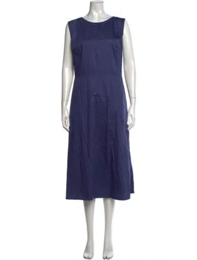 Pre-owned Jarbo Crew Neck Midi Length Dress In Blue