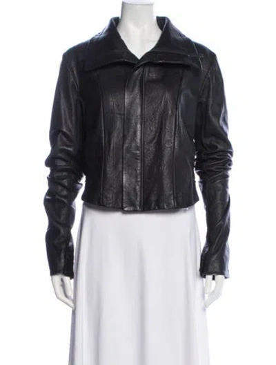 Pre-owned Jarbo Leather Biker Jacket In Black