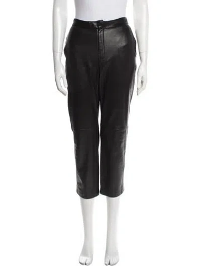 Pre-owned Jarbo Leather Straight Leg Pants In Black
