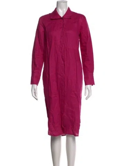 Pre-owned Jarbo Linen Knee-length Dress In Pink