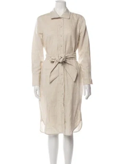 Pre-owned Jarbo Linen Midi Length Dress In Neutrals