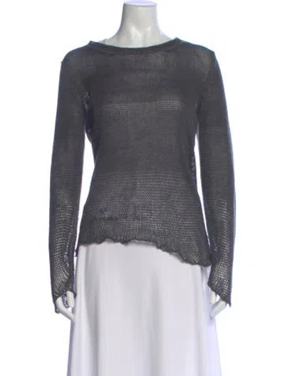 Pre-owned Jarbo Linen Scoop Neck Sweater In Gray