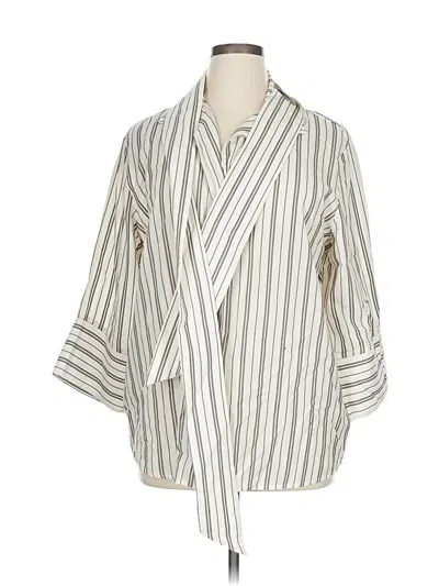 Pre-owned Jarbo Long Sleeve Button Down Shirt In White