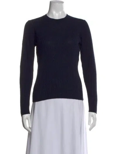 Pre-owned Jarbo Merino Wool Crew Neck Sweater In Blue
