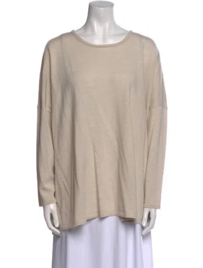 Pre-owned Jarbo Merino Wool Crew Neck Sweater In Neutral