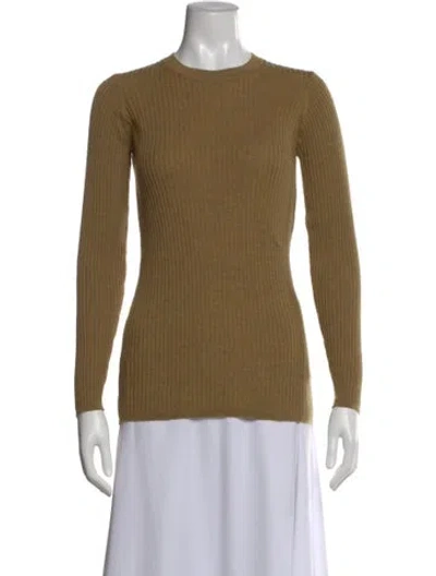 Pre-owned Jarbo Merino Wool Crew Neck Sweater In Yellow