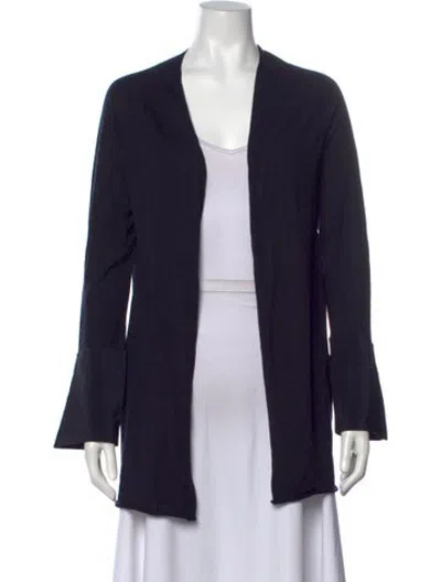 Pre-owned Jarbo Merino Wool Open Front Sweater In Blue