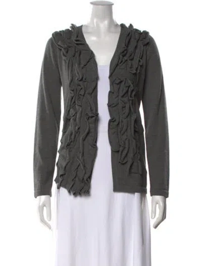Pre-owned Jarbo Merino Wool Open Front Sweater In Gray