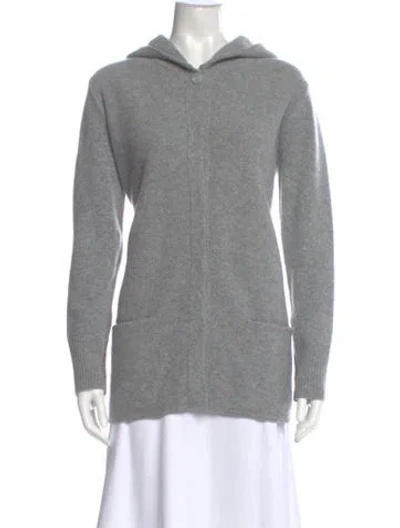 Pre-owned Jarbo Merino Wool V-neck Sweater In Gray